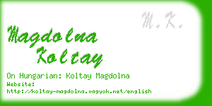 magdolna koltay business card